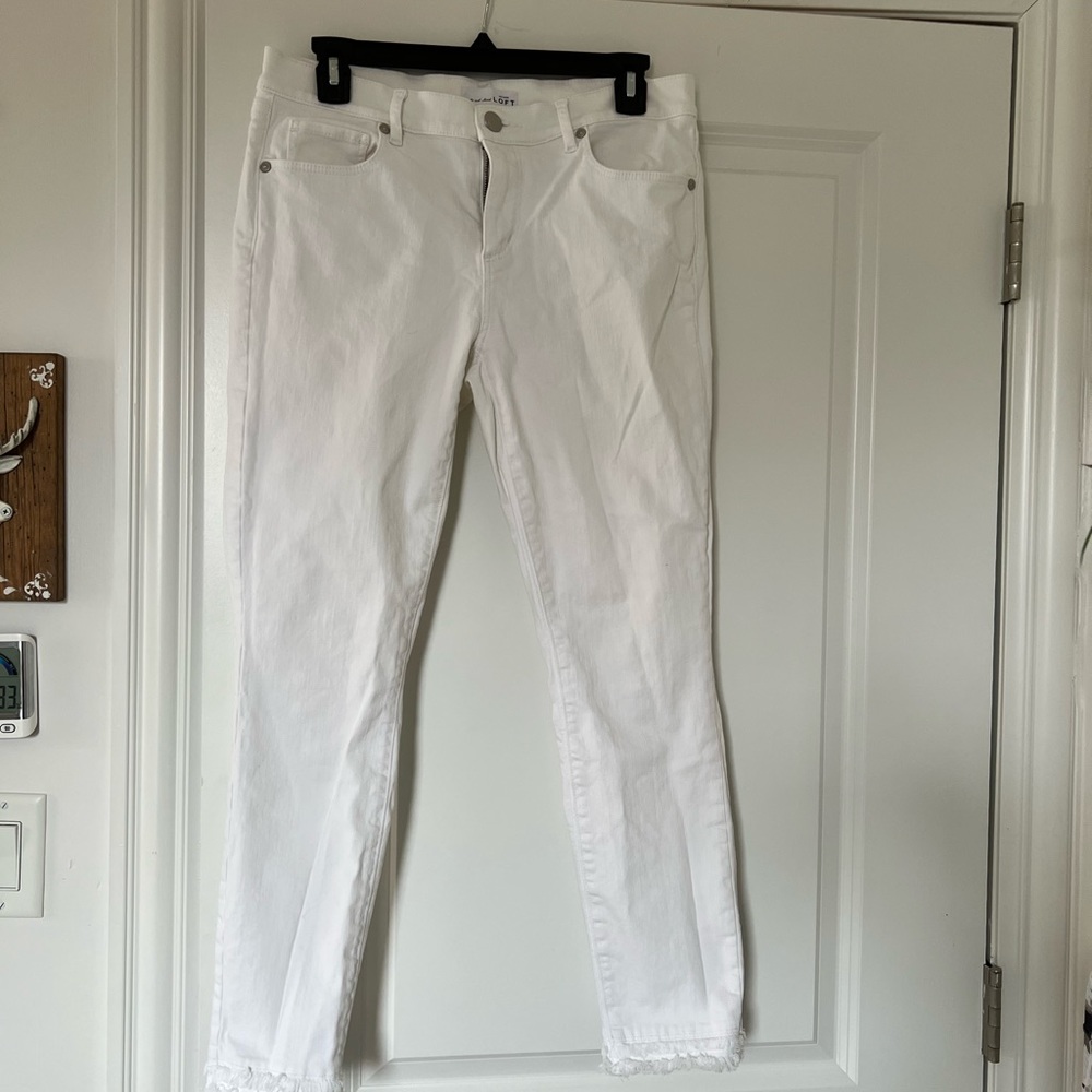 Loft Modern Skinny white jeans